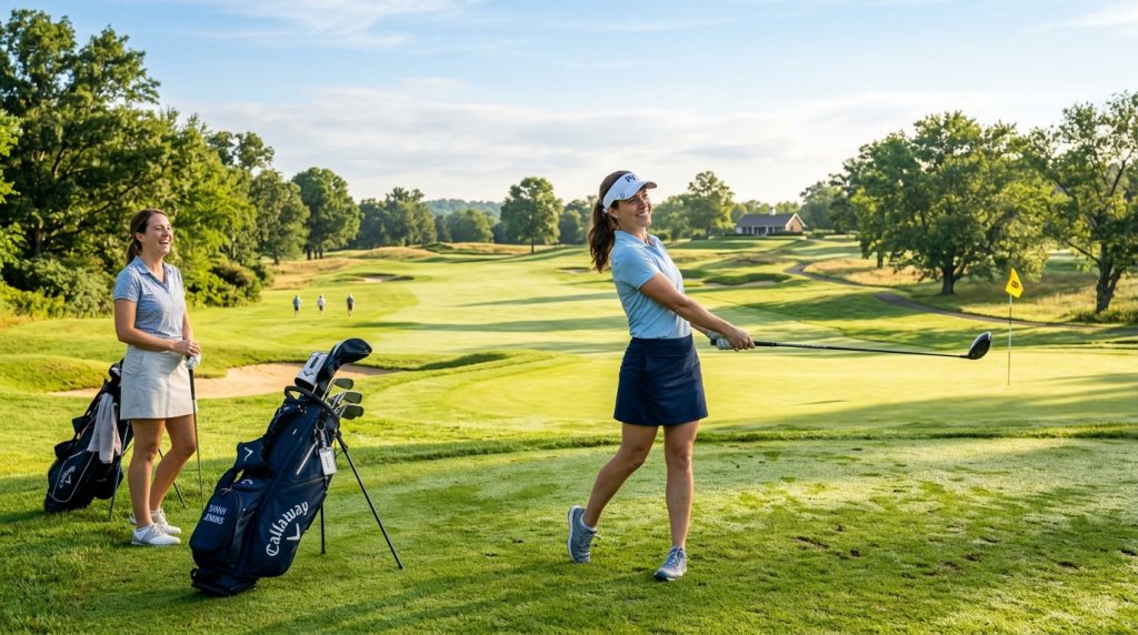 golfer playing first round on beginner-friendly golf course