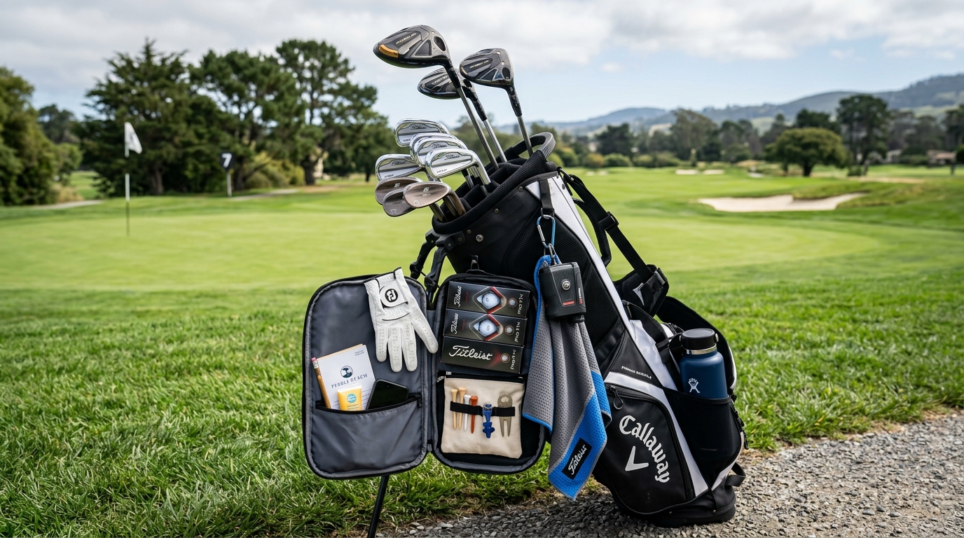 complete golf bag setup showing what to bring to a golf course