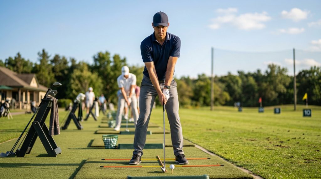 common beginner questions golf swing practice at driving range