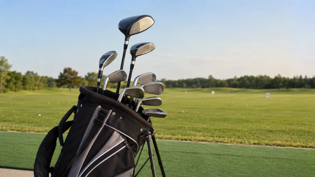 Types of Golf Clubs arranged in a golf bag for beginner golfers