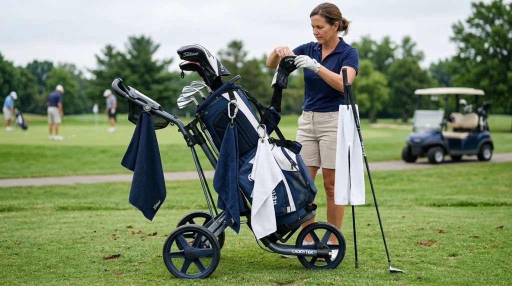 How Do You Attach a Magnetic Golf Towel to a Golf Cart