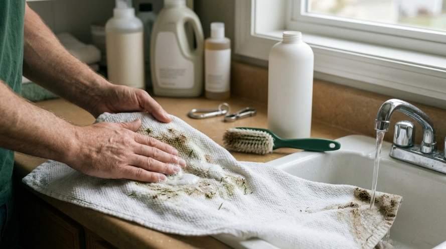 How Do You Pretreat Grass, Mud and Dirt Stains